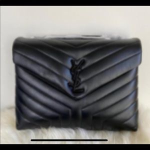 MONOGRAM YSL LOULOU LARGE Mattelasse Shoulder Bag Black Hardware